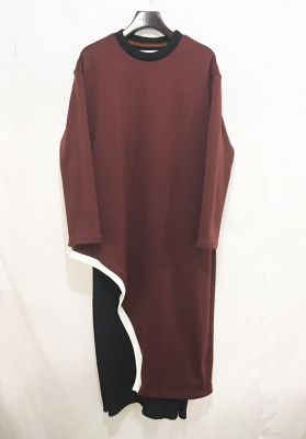 ＜BELPER＞ JERSEY DRESS WITH SHRINK(7201317) バーガンディー 【三越・伊勢丹/公式】