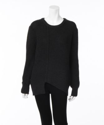 【SALE（三越）】＜ワンフォーイレブン/1411＞ あぜ編みアシメニット(505-W2008) チャコール 【三越・伊勢丹/公式】