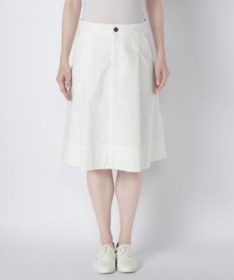 【SALE（三越）】＜ワンフォーイレブン/1411＞ ダンガリーフレアスカート(506-S5003) ホワイト 【三越・伊勢丹/公式】