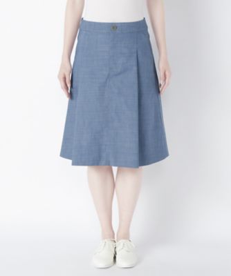 【SALE（三越）】＜ワンフォーイレブン/1411＞ ダンガリーフレアスカート(506-S5003) ブルー 【三越・伊勢丹/公式】