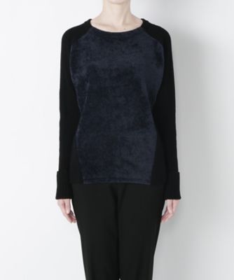 【SALE（三越）】＜ワンフォーイレブン/1411＞ ベロア&切り替えプルオーバー(506-W2005) ネイビー 【三越・伊勢丹/公式】
