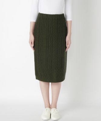 【SALE（三越）】＜ライフ＆スタイル/ライフアンドスタイル＞ ケーブル柄ニットスカート 16-2507 カーキ 【三越・伊勢丹/公式】