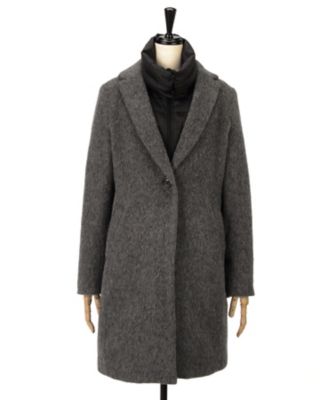 【SALE（三越）】＜マルシェアンジェリーク/MARCHE ANGELIQUE＞ 大きいサイズ 2枚重ウール&ダウン(クローバー) チャコール 【三越・伊勢丹/公式】