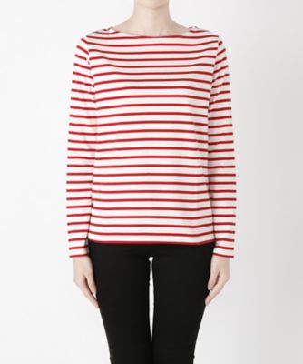 【SALE（三越）】＜マルシェアンジェリーク/MARCHE ANGELIQUE＞ ボーダー長袖カット アンド ソーン 17MSS-T014A オフ/レッド 【三越・伊勢丹/公式】