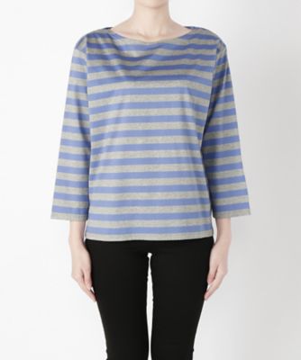【SALE（三越）】＜マルシェアンジェリーク/MARCHE ANGELIQUE＞ ボーダー長袖カット アンド ソーン 17MSS-T015A サックス/モク 【三越・伊勢丹/公式】