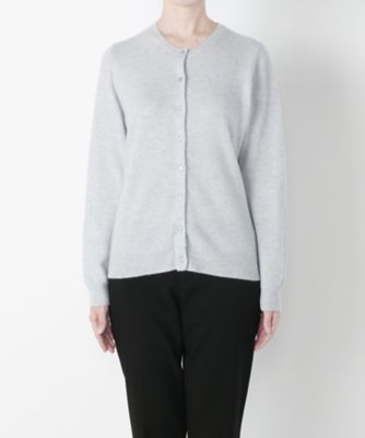 【SALE（伊勢丹）】＜マルシェアンジェリーク/MARCHE ANGELIQUE＞ 大きいサイズ カシミヤ丸首カーディガン(16FWRCDL)(クローバー) サックス 【三越・伊勢丹/公式】
