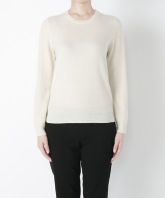 【SALE（伊勢丹）】＜マルシェアンジェリーク/MARCHE ANGELIQUE＞ 大きいサイズ カシミヤ丸首セーター(16FWRPOL)(クローバー) シロ 【三越・伊勢丹/公式】