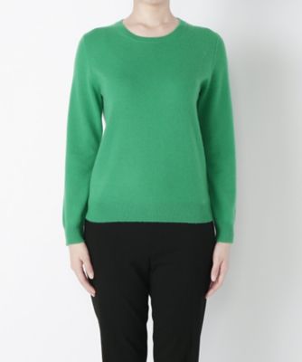 【SALE（伊勢丹）】＜マルシェアンジェリーク/MARCHE ANGELIQUE＞ 大きいサイズ カシミヤ丸首セーター(16FWRPOL)(クローバー) グリーン 【三越・伊勢丹/公式】