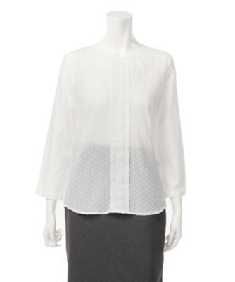 【SALE（伊勢丹）】＜マルシェアンジェリーク/MARCHE ANGELIQUE＞ 大きいサイズ 前タックブラウス(15MAW-BL004)(トールサイズ) シロ(W51) 【三越・伊勢丹/公式】