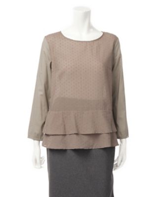 【SALE（伊勢丹）】＜マルシェアンジェリーク/MARCHE ANGELIQUE＞ 大きいサイズ ティアードブラウス(15MAW-BL005)(トールサイズ) カーキ(5) 【三越・伊勢丹/公式】