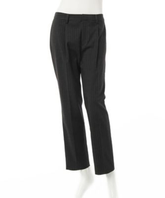 【SALE（伊勢丹）】＜マルシェアンジェリーク/MARCHE ANGELIQUE＞ 大きいサイズ ストライプタックパンツ(15MAW-PT040)(トールサイズ) チャコール(1) 【三越・伊勢丹/公式】