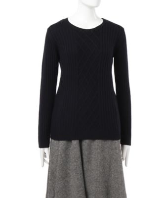 【SALE（三越）】＜マルシェアンジェリーク/MARCHE ANGELIQUE＞ 大きいサイズ ウール丸首ニット(15MAW-NT042)(クローバー) コン(2034) 【三越・伊勢丹/公式】