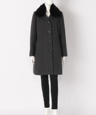 【SALE（三越）】＜マルシェアンジェリーク/MARCHE ANGELIQUE＞ 大きいサイズ シェブロンカラーコート(55950752)(クローバー/グレース) グレー 【三越・伊勢丹/公式】