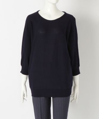 【SALE（三越）】＜マルシェアンジェリーク/MARCHE ANGELIQUE＞ 大きいサイズ ドルマンプルオーバー(16MSS-NT045)(クローバー/グレース) ネイビー 【三越・伊勢丹/公式】