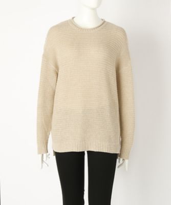 【SALE（伊勢丹）】＜ローブリッヂ＞ 大きいサイズ &starf;綿混ミドルゲージニット 地柄セーター(LA-1101D)(クローバー) ベージュ(33) 【三越・伊勢丹/公式】