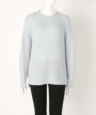 【SALE（伊勢丹）】＜ローブリッヂ＞ 大きいサイズ &starf;綿混ミドルゲージニット 地柄セーター(LA-1101D)(クローバー) サックス(73) 【三越・伊勢丹/公式】