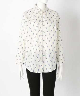 【SALE（伊勢丹）】＜H・PORT＞ 大きいサイズ &starf;パイナップル柄ブラウス(7701)(クローバー) オフ(01) 【三越・伊勢丹/公式】
