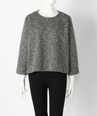 【SALE（伊勢丹）】＜H・PORT＞ 大きいサイズ &starf;ショート丈袖口切替ニット(7007)(クローバー) クロ(05) 【三越・伊勢丹/公式】