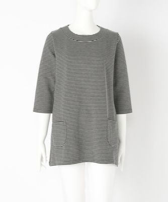 【SALE（伊勢丹）】＜Rose Barone＞ 大きいサイズ &starf;リップルボーダーチュニックカット アンド ソーン(6007Z)(クローバー) グレー(04) 【三越・伊勢丹/公式】