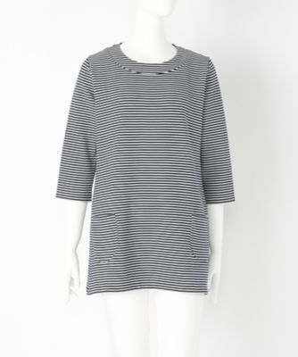 【SALE（伊勢丹）】＜Rose Barone＞ 大きいサイズ &starf;リップルボーダーチュニックカット アンド ソーン(6007Z)(クローバー) ネイビー(75) 【三越・伊勢丹/公式】
