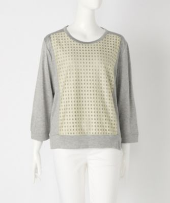 【SALE（伊勢丹）】＜Rose Barone＞ 大きいサイズ &starf;ギンガムレース切り替えカット アンド ソーン(6012Z)(クローバー) グレー(04) 【三越・伊勢丹/公式】