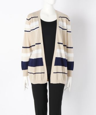 【SALE（伊勢丹）】＜ローブリッヂ＞ 大きいサイズ &starf;綿100% 羽織ニット(SW-7009B)(クローバー) ベージュ(33) 【三越・伊勢丹/公式】