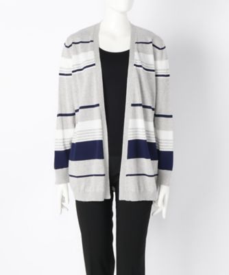 【SALE（伊勢丹）】＜ローブリッヂ＞ 大きいサイズ &starf;綿100% 羽織ニット(SW-7009B)(クローバー) Sグレー(04) 【三越・伊勢丹/公式】