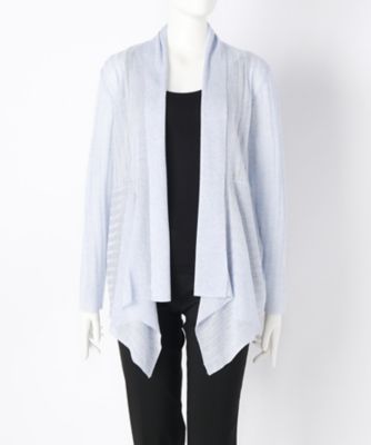 【SALE（伊勢丹）】＜ローブリッヂ＞ 大きいサイズ &starf;イタリア糸使用 羽織ニット(SW-7003A)(クローバー) サックス(73) 【三越・伊勢丹/公式】
