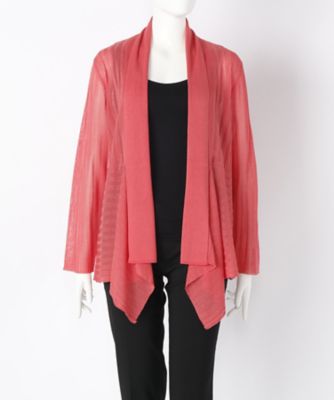 【SALE（伊勢丹）】＜ローブリッヂ＞ 大きいサイズ &starf;イタリア糸使用 羽織ニット(SW-7003A)(クローバー) ピンク(12) 【三越・伊勢丹/公式】