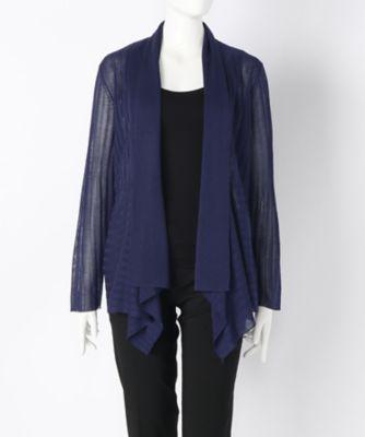 【SALE（伊勢丹）】＜ローブリッヂ＞ 大きいサイズ &starf;イタリア糸使用 羽織ニット(SW-7003A)(クローバー) ネイビー(75) 【三越・伊勢丹/公式】