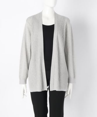 【SALE（伊勢丹）】＜ローブリッヂ＞ 大きいサイズ &starf;綿100% 羽織ニット(SW-7009A)(クローバー) Sグレー(04) 【三越・伊勢丹/公式】