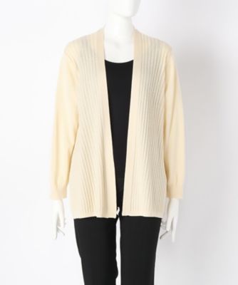 【SALE（伊勢丹）】＜ローブリッヂ＞ 大きいサイズ &starf;綿100% 羽織ニット(SW-7009A)(クローバー) ベージュ(33) 【三越・伊勢丹/公式】
