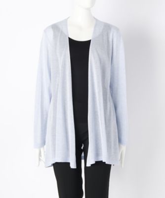 【SALE（伊勢丹）】＜ローブリッヂ＞ 大きいサイズ &starf;イタリア糸使用 羽織ニット(SW-7003B)(クローバー) サックス(73) 【三越・伊勢丹/公式】