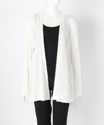 【SALE（伊勢丹）】＜ローブリッヂ＞ 大きいサイズ &starf;抄繊糸 羽織ニット(SE-7007A)(クローバー) シロ(01) 【三越・伊勢丹/公式】