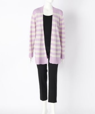 【SALE（伊勢丹）】＜ローブリッヂ＞ 大きいサイズ &starf;抄繊糸 羽織ニット(SE-7007B)(クローバー) ピンク＊ベージュ(1233) 【三越・伊勢丹/公式】