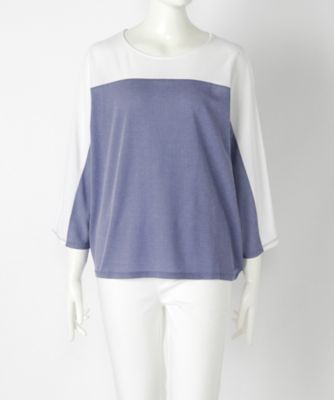 【SALE（伊勢丹）】＜マルシェアンジェリーク/MARCHE ANGELIQUE＞ 大きいサイズ カット アンド ソーン(17MSS-T005C)(クローバー) オフ／ブルー 【三越・伊勢丹/公式】