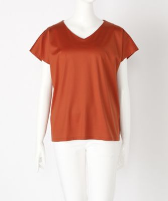 【SALE（伊勢丹）】＜マルシェアンジェリーク/MARCHE ANGELIQUE＞ 大きいサイズ Vネックカット アンド ソーン(17MSS-V001)(クローバー) オレンジ 【三越・伊勢丹/公式】