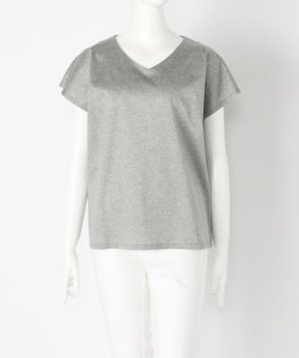 【SALE（伊勢丹）】＜マルシェアンジェリーク/MARCHE ANGELIQUE＞ 大きいサイズ Vネックカット アンド ソーン(17MSS-V001)(クローバー) グレーモク 【三越・伊勢丹/公式】