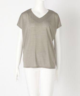 【SALE（伊勢丹）】＜マルシェアンジェリーク/MARCHE ANGELIQUE＞ 大きいサイズ Vネックカット アンド ソーン(17MSS-V001A)(クローバー) ベージュ 【三越・伊勢丹/公式】