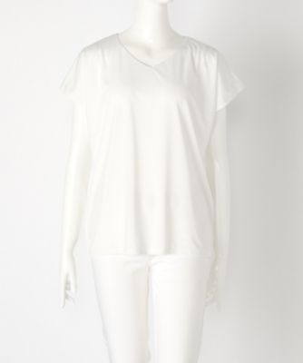 【SALE（伊勢丹）】＜マルシェアンジェリーク/MARCHE ANGELIQUE＞ 大きいサイズ Vネックカット アンド ソーン(17MSS-V001A)(クローバー) オフシロ 【三越・伊勢丹/公式】