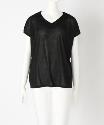 【SALE（伊勢丹）】＜マルシェアンジェリーク/MARCHE ANGELIQUE＞ 大きいサイズ Vネックカット アンド ソーン(17MSS-V001A)(クローバー) クロ 【三越・伊勢丹/公式】