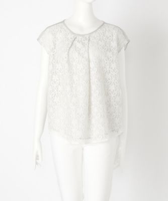 【SALE（伊勢丹）】＜マルシェアンジェリーク/MARCHE ANGELIQUE＞ 大きいサイズ レースプルオーバー(17MSS-BL104)(クローバー) オフ／ベージュ 【三越・伊勢丹/公式】