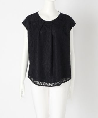 【SALE（伊勢丹）】＜マルシェアンジェリーク/MARCHE ANGELIQUE＞ 大きいサイズ レースプルオーバー(17MSS-BL104)(クローバー) ネイビー／ネイビー 【三越・伊勢丹/公式】