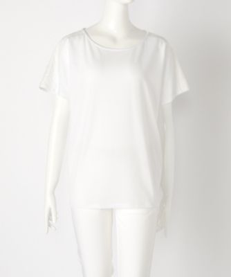 【SALE（伊勢丹）】＜マルシェアンジェリーク/MARCHE ANGELIQUE＞ 大きいサイズ レース付ストライプカット アンド ソーン(17MSS-T007A)(クローバー) オフ 【三越・伊勢丹/公式】