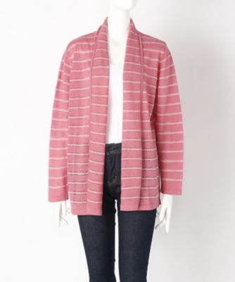 【SALE（伊勢丹）】＜ローブリッヂ＞ 大きいサイズ &starf;フレンチリネン麻100%羽織りニット(SW-7005B)(クローバー) ピンク(12) 【三越・伊勢丹/公式】