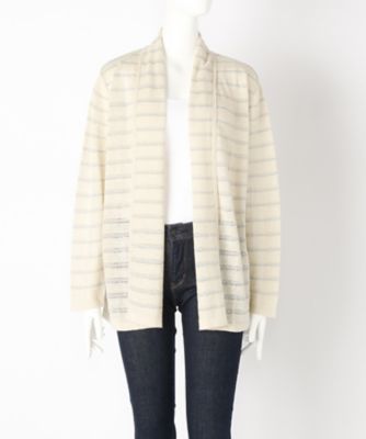 【SALE（伊勢丹）】＜ローブリッヂ＞ 大きいサイズ &starf;フレンチリネン麻100%羽織りニット(SW-7005B)(クローバー) ベージュ(33) 【三越・伊勢丹/公式】