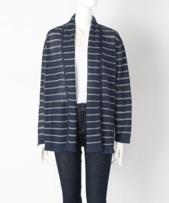 【SALE（伊勢丹）】＜ローブリッヂ＞ 大きいサイズ &starf;フレンチリネン麻100%羽織りニット(SW-7005B)(クローバー) ネイビー(75) 【三越・伊勢丹/公式】