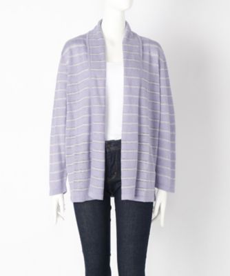 【SALE（伊勢丹）】＜ローブリッヂ＞ 大きいサイズ &starf;フレンチリネン麻100%羽織りニット(SW-7005B)(クローバー) ラベンダー(80) 【三越・伊勢丹/公式】