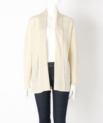 【SALE（伊勢丹）】＜ローブリッヂ＞ 大きいサイズ &starf;フレンチリネン麻100%羽織りニット(SW-7005C)(クローバー) ベージュ(33) 【三越・伊勢丹/公式】