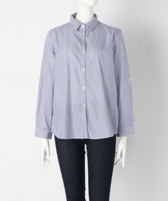 【SALE（伊勢丹）】＜ローブリッヂ＞ 大きいサイズ &starf;シャツ ストライプ柄(HL-10017)(クローバー) ブルー(70) 【三越・伊勢丹/公式】